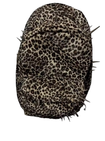 Cheetah Print Studded Backpack